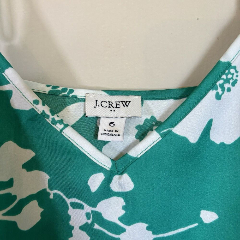 J. Crew SET Satin Back Crepe Midi Skirt‎ & Tank Green Floral Print 6/S - Picture 6 of 14